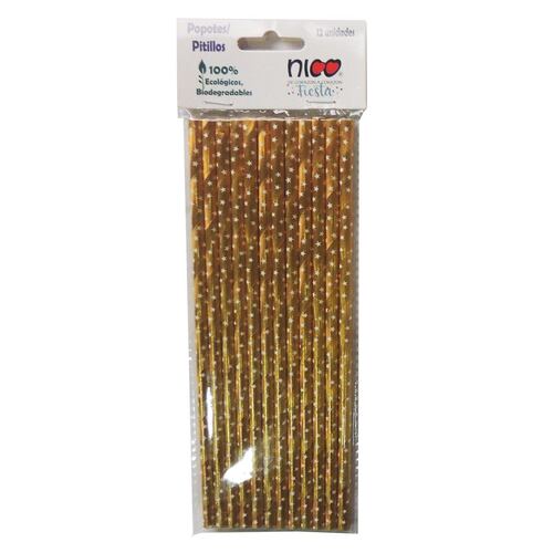 Popote NICO 6 mm dorado marino
