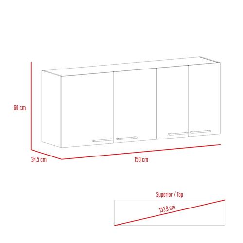 Gabinete Cocina Avon Blanco Con Wengue