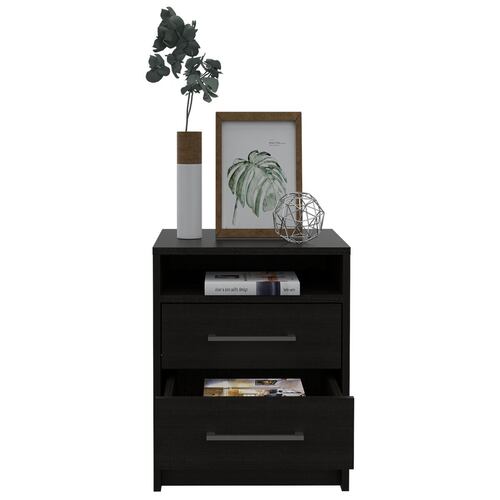 Mesa De Noche Eter Wengue Con Negro