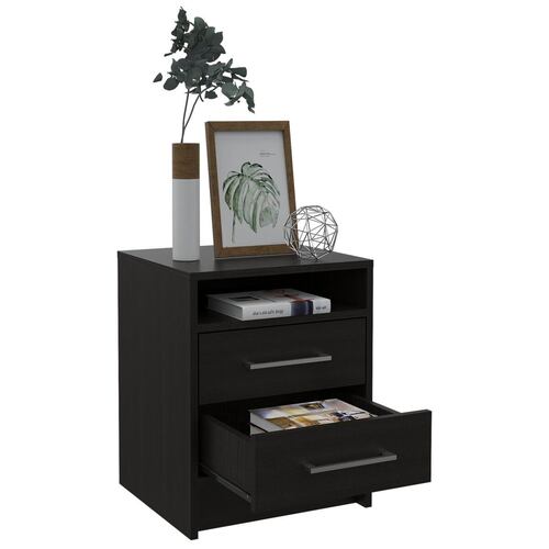 Mesa De Noche Eter Wengue Con Negro