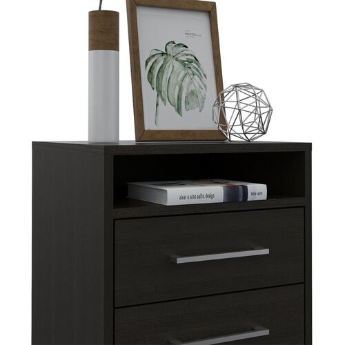 Mesa De Noche Eter Wengue Con Negro