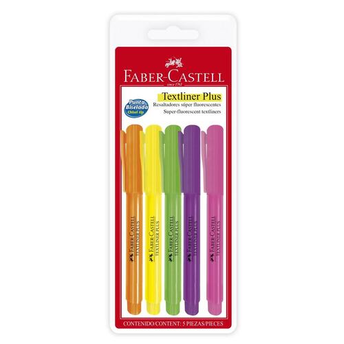 Resaltadores Pastel Plus c/ 5 Faber Castell