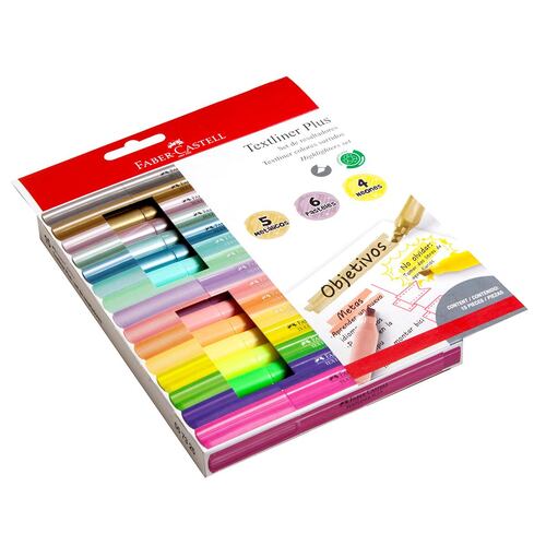 Set de resaltadores pastel, métalicos, neón con 15 piezas