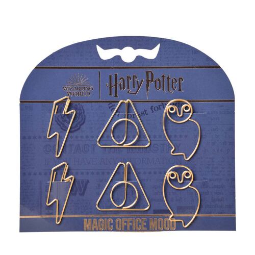Paquete de 6 Sujetadores de Papel Con Forma Harry Potter