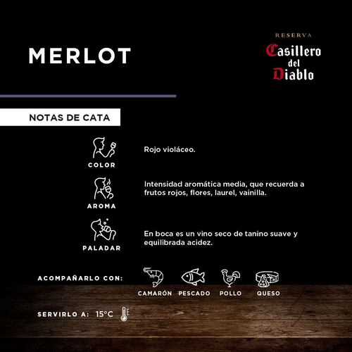 Vino Tinto Casillero del Diablo Reserva Merlot 750ml