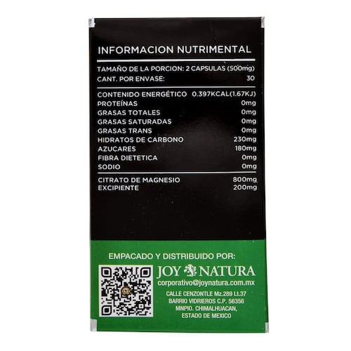 Citrato de Magnesio 60 cápsulas