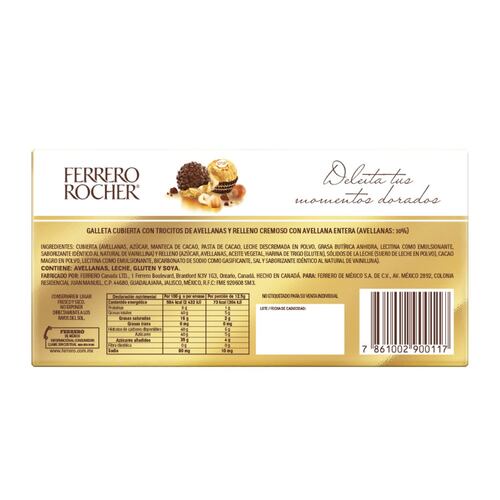 Caja Chocolate Ferrero Rocher con 8 Piezas 100gr