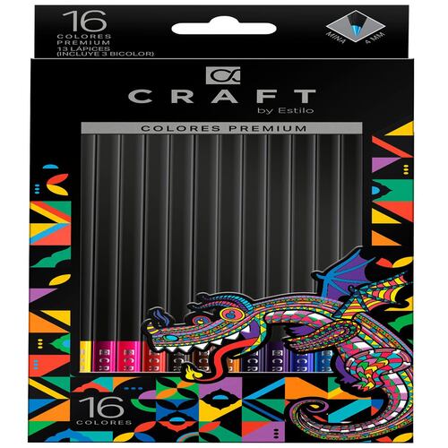 Colores Premium Craft 13 Lápices Triangulares + Sacapuntas