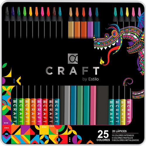 25 Colores Premium Craft Lápices Triangulares