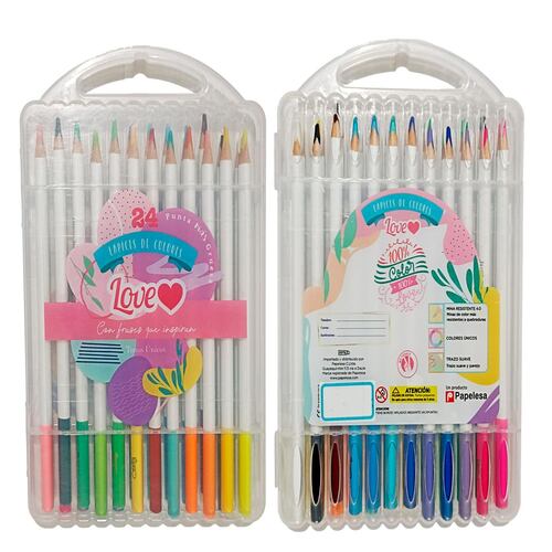 24 Lápices de Colores Love