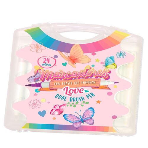 24 Marcadores Doble Punta Love