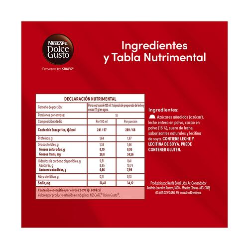 Paquete de 10 Cápsulas DOLCE GUSTO Sabor Kit Kat Chococcino