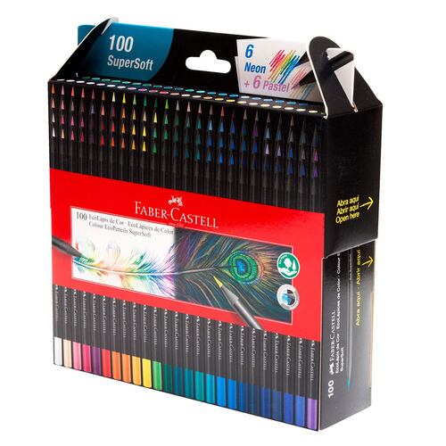 Set 100 lápices de colores premium - caja metálica