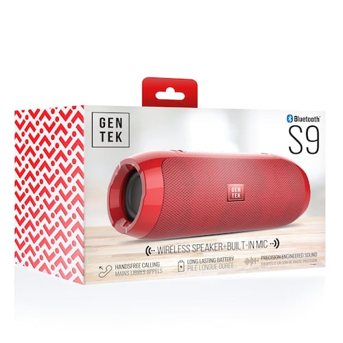 Bocina Gentek S9 Wireless Rojo