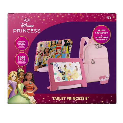 Tableta Combo Crossbody y Audífonos Princesas