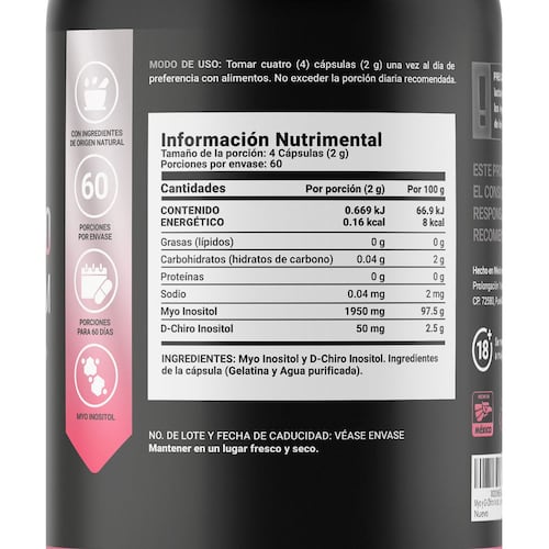 Suplemento Alimenticio Myo & Dchiro Inositol Platinum 240caps B Life
