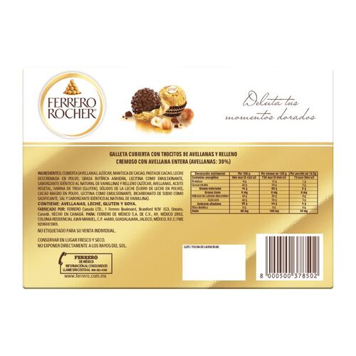 Caja de Chocolates Ferrero Rocher con 10 Piezas 125gr