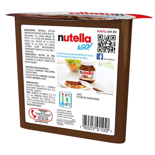 Nutella & Go Crema de Avellanas con Cacao y Palitos de Pan 52gr