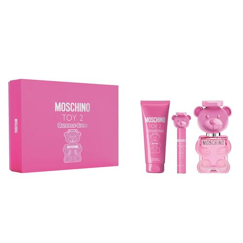 Set Fragancia para Mujer Moschino Toy 2 Bubble Gum EDT 100 ml + Crema Corporal 100 ml + EDT 10 ml