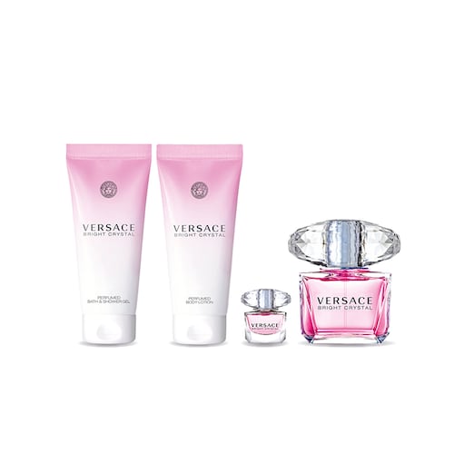 Estuche para Mujer Versace Bright Crystal EDT 90ml + Shower Gel 90ml + Body Lotion 90ml + Mini 5ml