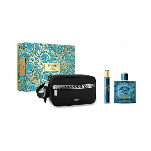 Estuche Versace Eros Eau de Toilet 100 Ml + Travel Spray 10 Ml + Black Trousse para Caballero