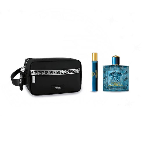 Estuche Versace Eros Eau de Toilet 100 Ml + Travel Spray 10 Ml + Black Trousse para Caballero