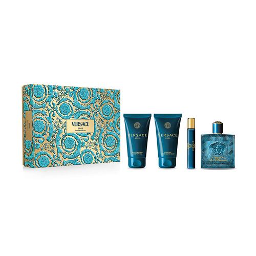 Estuche Versace Eros Eau de Parfum 100 Ml + Shower Gel 75 Ml + Shave Balm 75 Ml + Travel Spray 10 Ml para Caballero