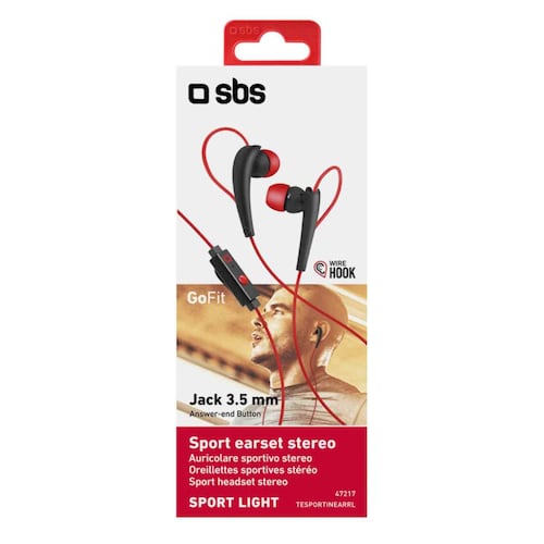 Audífonos SBS Sport Light Rojos