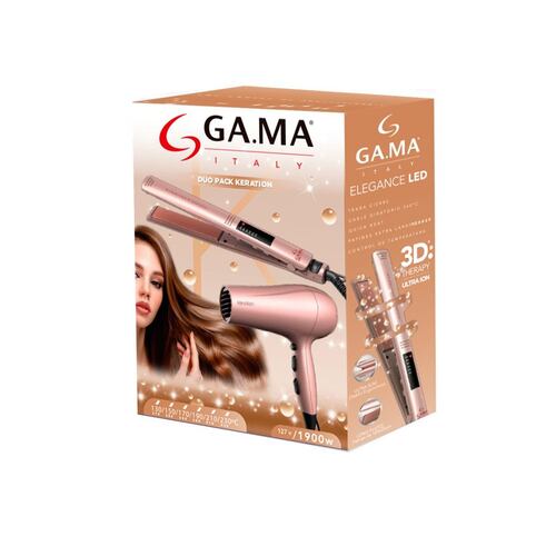 Duopack Secadora y Alaciadora Led Keration Gama Italy