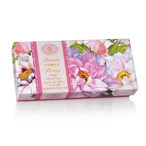 Set Jabones Óvalo Escul Fiorentino Ramo de Flores c/3 125gr