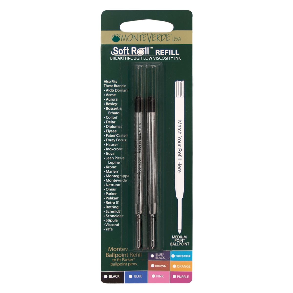 Monteverde G305RP Tintenpatronen-Nachfüllpack – 1 Stück, Für Bestimmte Füllfederhalter