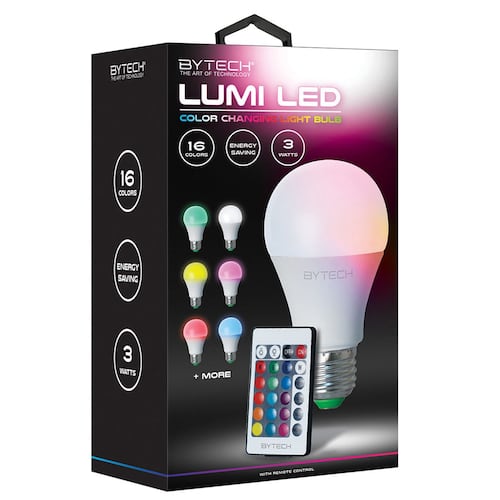 Foco LED Bytech con control remoto multicolor