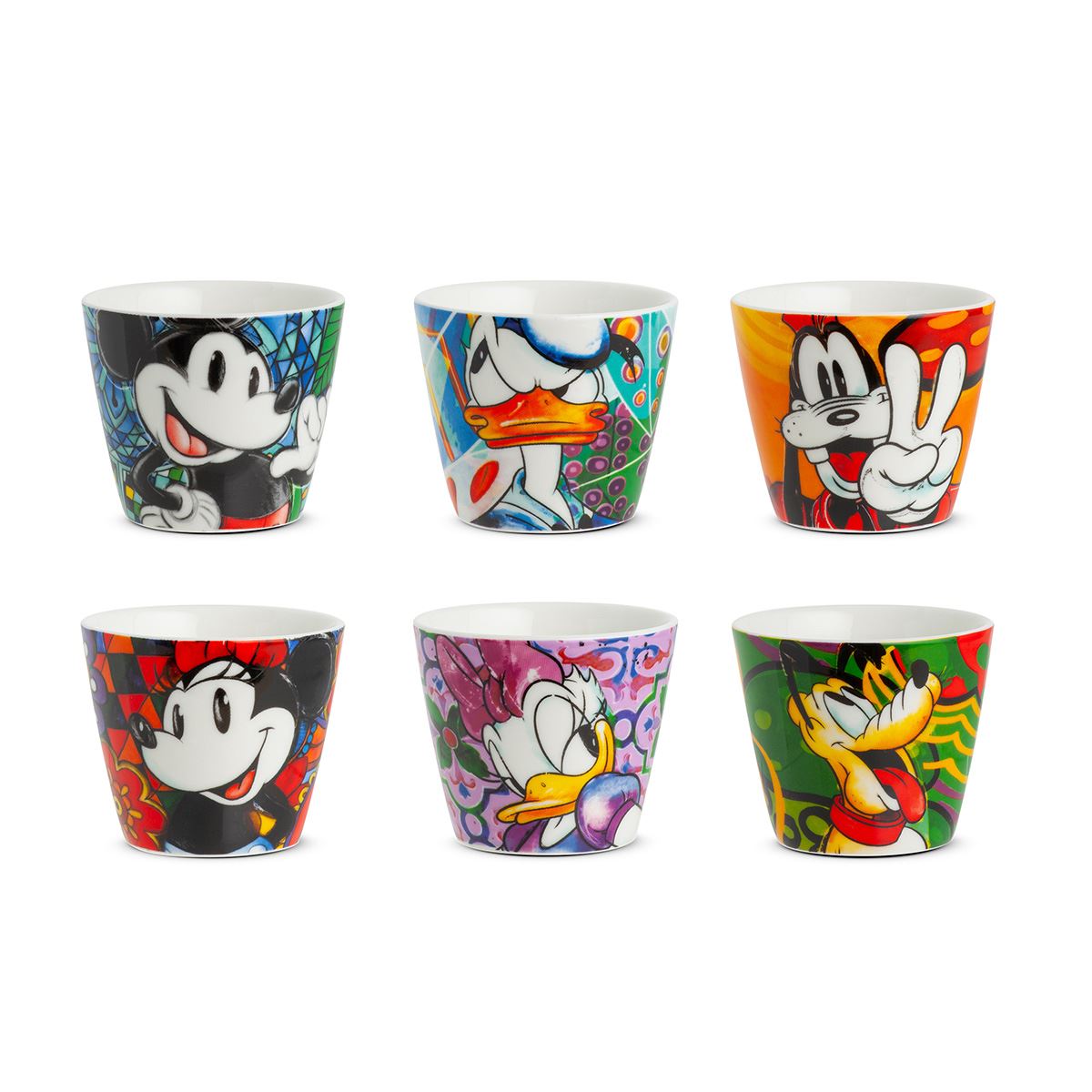 Set De 6 Coupelles Disney Forever & Ever 300 Ml - Céramique Décorée Personnages - Lavable Micro-ondes Et Lave-vaisselle