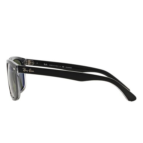 Ray-Ban verde polarizado, armazón inyectado negro-transparente