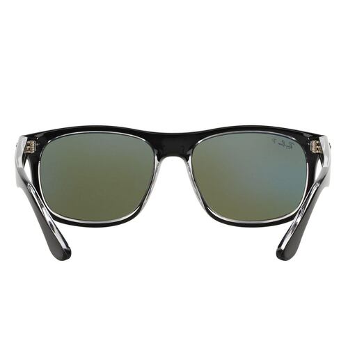 Ray-Ban verde polarizado, armazón inyectado negro-transparente