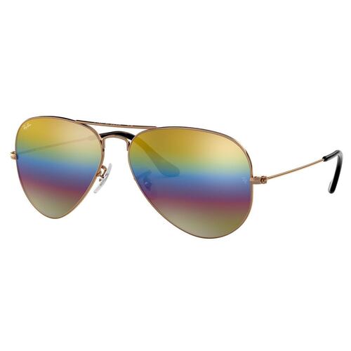 Lente Solar Ray-Ban Aviator Large Metal Plateado en Metal Cobre