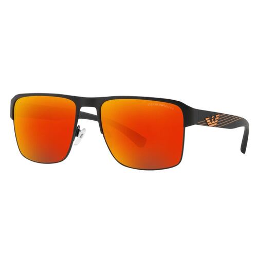 Emporio armani rojo-naranja armazón en metal negro-naranja
