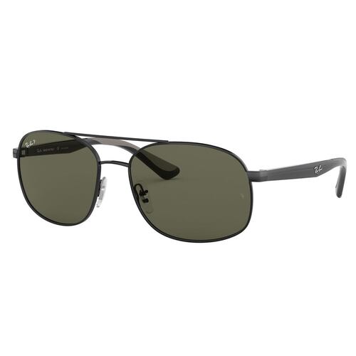 Ray-Ban verde polarizado, armazón en acero negro-gris