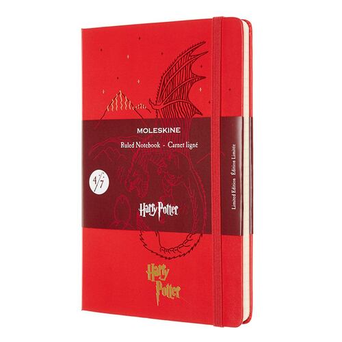 Libreta Harry Potter grande, roja hoja rayada pasta dura