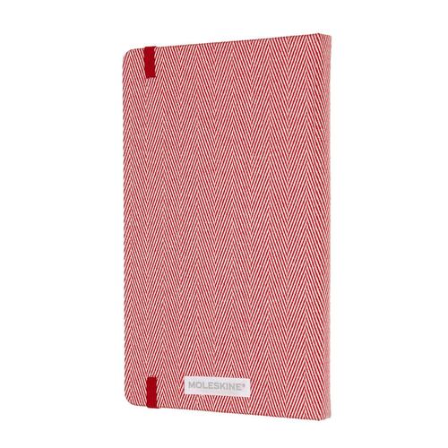 Libreta grande roja hoja rayada, tela pasta dura