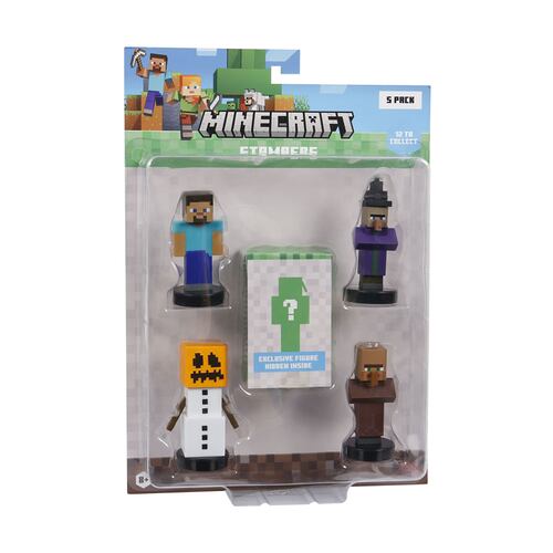 Set de Cinco Figuras MINECRAFT de Colección Stampers Blister