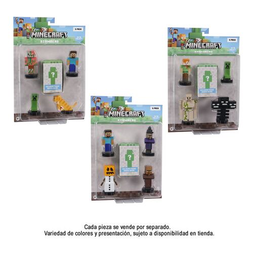 Set de Cinco Figuras MINECRAFT de Colección Stampers Blister