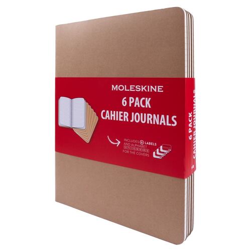Set Libretas Moleskine Tapa Dura Kraft 6 Piezas