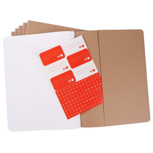 Set Libretas Moleskine Tapa Dura Kraft 6 Piezas