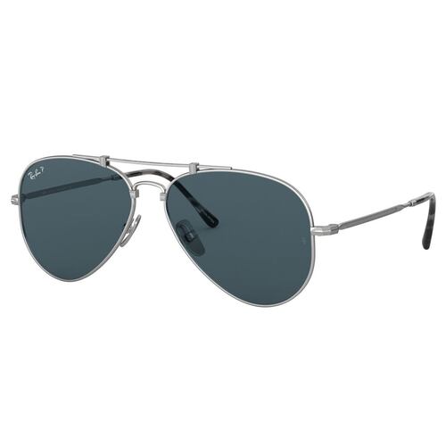 Lente Solar Ray-Ban Titanium Azul de Titanio Plata