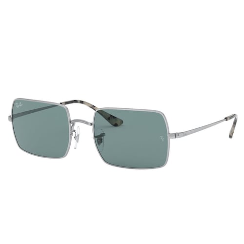 Lentes solares Ray-Ban rectangle azul armazón en metal plata