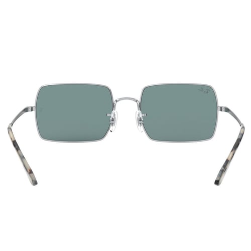 Lentes solares Ray-Ban rectangle azul armazón en metal plata