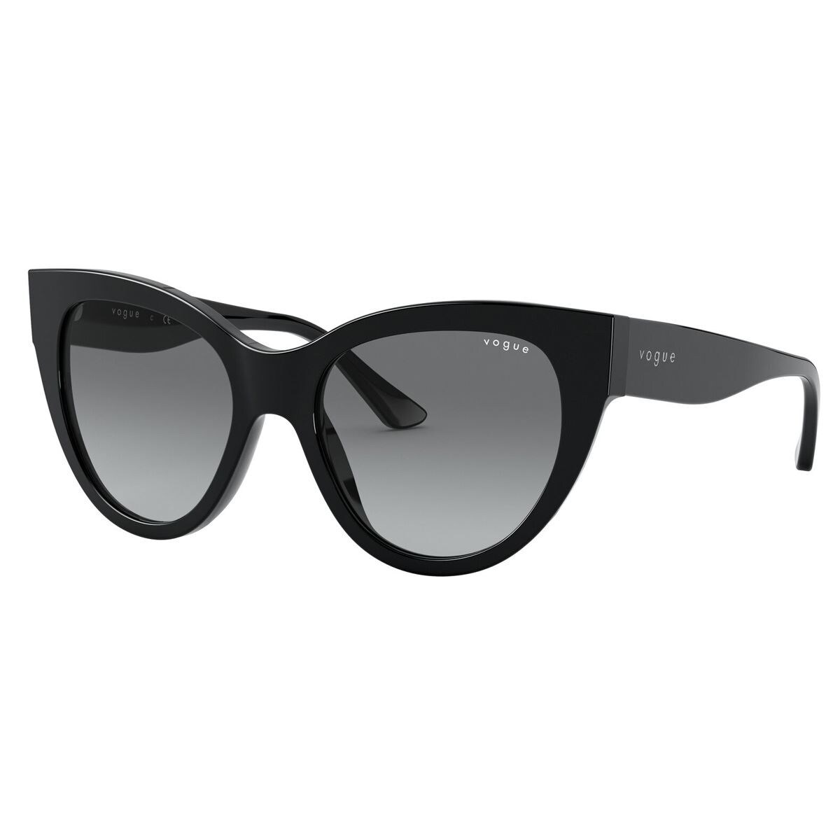 Lente Solar Vogue Gris en Acetato Negro para Mujer