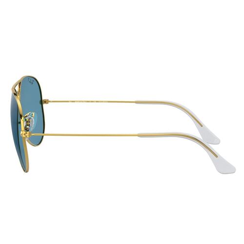 Lente Solar Aviador Metal Azul Polarizado Oro 0RB3025 Ray-Ban