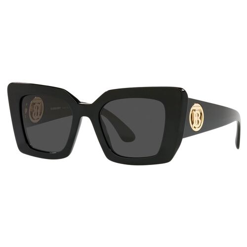 Lente solar Burberry Daisy gris en acetato negro